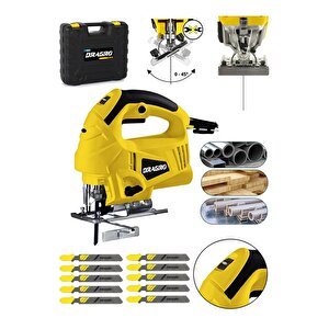 Dragro Germany Technology 4000 Watt Lazerli Profesyonel Devir Ayarlı Dekupaj Testere Çantalı 10 Uçlu