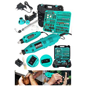 Dragro Alman Pro 400 Watt 6 Kademe Devir Ayarli 352 Parça Hobi Gravür Seti El Motoru Usta Set