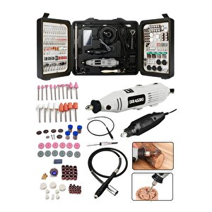 Dragro Alman 400 Watt 350 Parça 60.000 Rpm 6 Kademe Devir Ayarlı Hobi Gravür Seti Mini Taşlama Makinesi