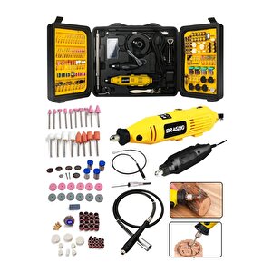 Dragro Alman 400 Watt 350 Parça 60.000 Rpm 6 Kademe Devir Ayarlı Hobi Gravür Seti Mini Taşlama Makinesi