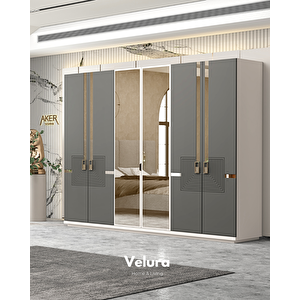 Gözde Modern 6 Kapaklı Aynalı Gardırop (dolap)
