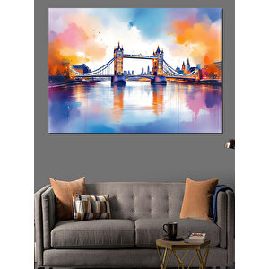 Köprü Ve Renkler Dekoratif Kanvas - Mdf Ahşap Tablo 35x50 cm