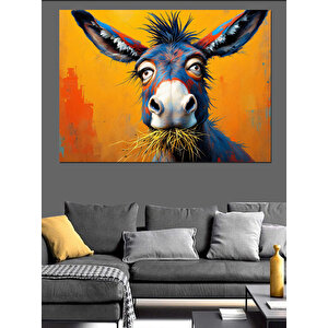 Renkli Soyut Eşek Portresi Dekoratif Kanvas - Mdf Ahşap Tablo 70x100 cm
