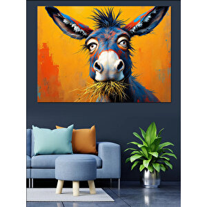 Renkli Soyut Eşek Portresi Dekoratif Kanvas - Mdf Ahşap Tablo 70x100 cm