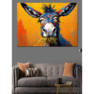 Renkli Soyut Eşek Portresi Dekoratif Kanvas - Mdf Ahşap Tablo