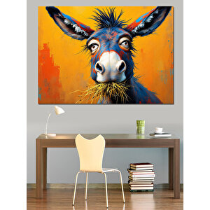 Renkli Soyut Eşek Portresi Dekoratif Kanvas - Mdf Ahşap Tablo
