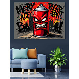 Graffiti Sprey Kafası Dekoratif Kanvas - Mdf Ahşap Tablo 70x100 cm