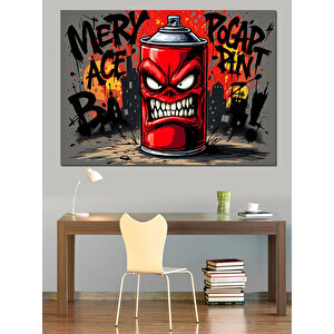 Graffiti Sprey Kafası Dekoratif Kanvas - Mdf Ahşap Tablo 70x100 cm