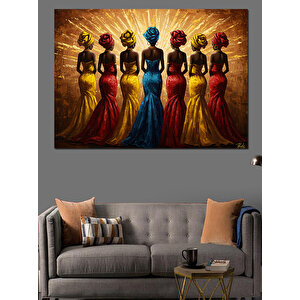 Geleneksel Kıyafetli Kadınlar Dizisi Dekoratif Kanvas - Mdf Ahşap Tablo