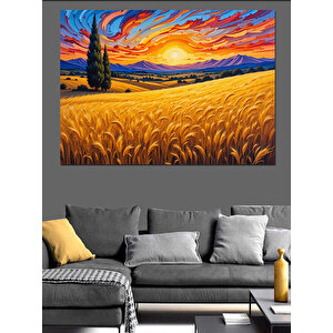 Buğday Tarlası Günü Dekoratif Kanvas - Mdf Ahşap Tablo 50x70 cm