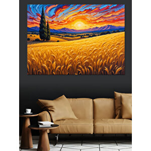 Buğday Tarlası Günü Dekoratif Kanvas - Mdf Ahşap Tablo 50x70 cm