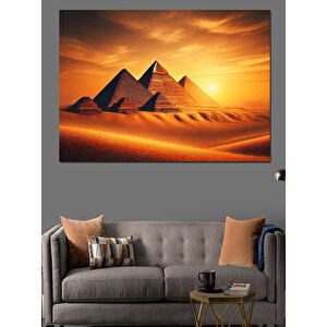 Altın Çöl Piramitleri Dekoratif Kanvas - Mdf Ahşap Tablo