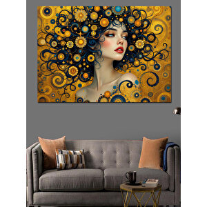 Sarı Saçlı Kadın Portresi Dekoratif Kanvas - Mdf Ahşap Tablo