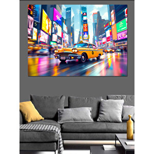 Times Meydanı Trafiği Dekoratif Kanvas - Mdf Ahşap Tablo 70x100 cm