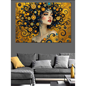 Sarı Saçlı Kadın Portresi Dekoratif Kanvas - Mdf Ahşap Tablo 100x140 cm