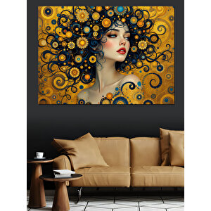Sarı Saçlı Kadın Portresi Dekoratif Kanvas - Mdf Ahşap Tablo 100x140 cm