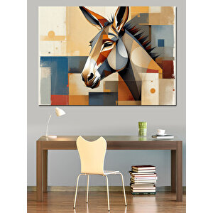 Soyut Renkli Eşek Portresi Dekoratif Kanvas - Mdf Ahşap Tablo 100x140 cm