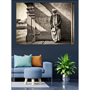 Siyah Beyaz Yaşlı Adam Dekoratif Kanvas - Mdf Ahşap Tablo