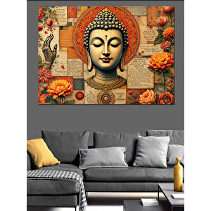 Buda Portresi Dekoratif Kanvas - Mdf Ahşap Tablo 100x140 cm