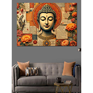 Buda Portresi Dekoratif Kanvas - Mdf Ahşap Tablo 35x50 cm