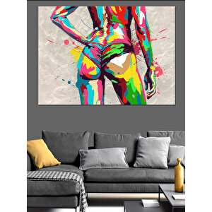 Soyut Renkli Kadın Silueti Dekoratif Kanvas - Mdf Ahşap Tablo 100x140 cm