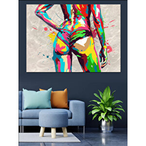 Soyut Renkli Kadın Silueti Dekoratif Kanvas - Mdf Ahşap Tablo