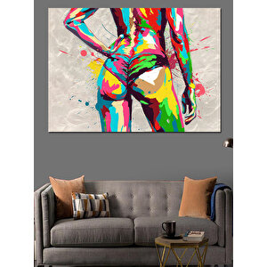 Soyut Renkli Kadın Silueti Dekoratif Kanvas - Mdf Ahşap Tablo