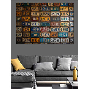 Renkli Nostaljik Plaka Tablosu Dekoratif Kanvas - Mdf Ahşap Tablo 35x50 cm