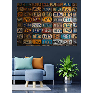 Renkli Nostaljik Plaka Tablosu Dekoratif Kanvas - Mdf Ahşap Tablo