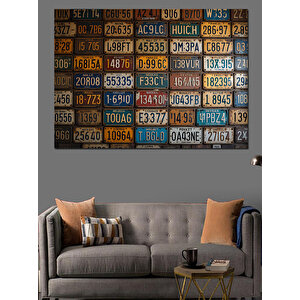 Renkli Nostaljik Plaka Tablosu Dekoratif Kanvas - Mdf Ahşap Tablo