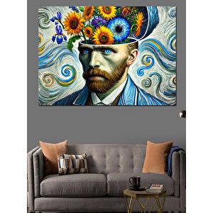 Van Gogh Tarzı Renkli Adam Dekoratif Kanvas - Mdf Ahşap Tablo
