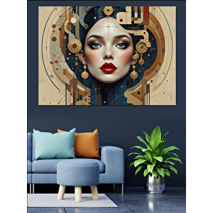 Soyut Makyajlı Kadın Portresi Dekoratif Kanvas - Mdf Ahşap Tablo