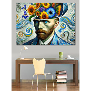 Van Gogh Tarzı Renkli Adam Dekoratif Kanvas - Mdf Ahşap Tablo