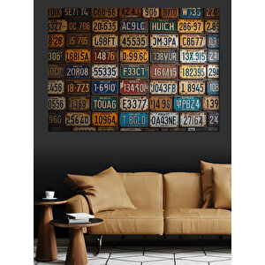 Renkli Nostaljik Plaka Tablosu Dekoratif Kanvas - Mdf Ahşap Tablo 70x100 cm