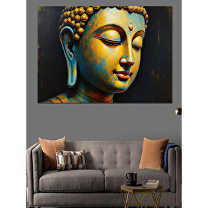 Sakin Duruşlu Buda Dekoratif Kanvas - Mdf Ahşap Tablo 100x140 cm