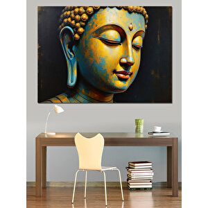 Sakin Duruşlu Buda Dekoratif Kanvas - Mdf Ahşap Tablo 100x140 cm