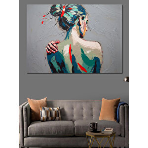 Soyut Renkli Sırt Portresi Dekoratif Kanvas - Mdf Ahşap Tablo 35x50 cm