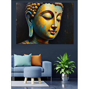 Sakin Duruşlu Buda Dekoratif Kanvas - Mdf Ahşap Tablo
