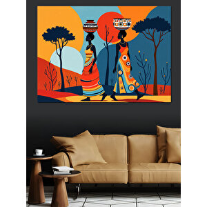 Soyut Renkli Kadın Figürü Dekoratif Kanvas - Mdf Ahşap Tablo