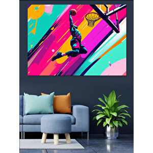 Graffiti Tarzı Basketbolcu Dekoratif Kanvas - Mdf Ahşap Tablo 35x50 cm