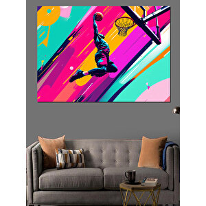 Graffiti Tarzı Basketbolcu Dekoratif Kanvas - Mdf Ahşap Tablo 35x50 cm