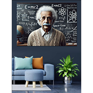 Grafiti Einstein Portresi Dekoratif Kanvas - Mdf Ahşap Tablo
