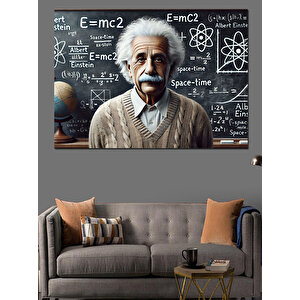 Grafiti Einstein Portresi Dekoratif Kanvas - Mdf Ahşap Tablo