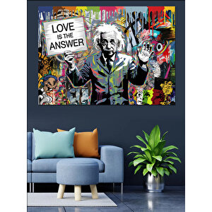 Grafiti Einstein Portresi Dekoratif Kanvas - Mdf Ahşap Tablo 25x35 cm