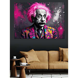 Çılgın Einstein Portresi Dekoratif Kanvas - Mdf Ahşap Tablo