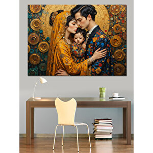 Sarı Elbiseli Sarılan Çift Dekoratif Kanvas - Mdf Ahşap Tablo 25x35 cm