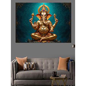 Altın Renkli Hindu Tanrısı Dekoratif Kanvas - Mdf Ahşap Tablo