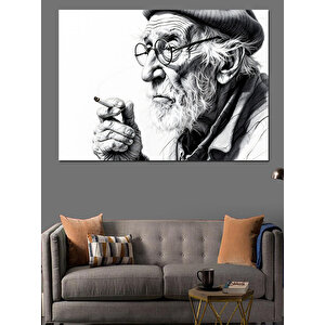 Yaşlı Bilge Adam Dekoratif Kanvas - Mdf Ahşap Tablo