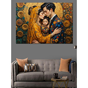 Sarı Elbiseli Sarılan Çift Dekoratif Kanvas - Mdf Ahşap Tablo 35x50 cm