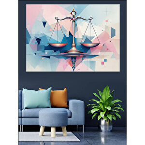 Soyut Sanatsal Terazi Figürü Dekoratif Kanvas - Mdf Ahşap Tablo 50x70 cm